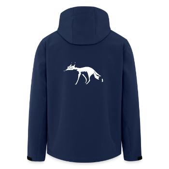 White Fox no 4 - Men’s Recycled Softshell Jacket by Stanley/Stella - navy - Back - AI Model Male 185 light (185cm)
