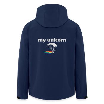 Licorne parachutiste parachutiste cadeau - Veste softshell homme en polyester recyclé Stanley/Stella - marine - Dos - AI Model Male 185 light (185cm)