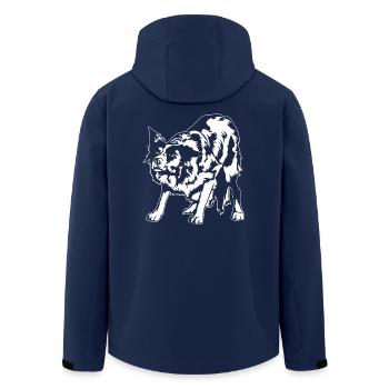 Border Collie Portrait Dogs Herding Dogs Wilsigns - Men’s Recycled Softshell Jacket by Stanley/Stella - navy - Back - AI Model Male 185 light (185cm)