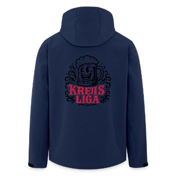 Kreisliga Bier Witzig - Recycelte Männer Softshell-Jacke von Stanley/Stella - Navy - Hinten - AI Model Male 185 light (185cm)