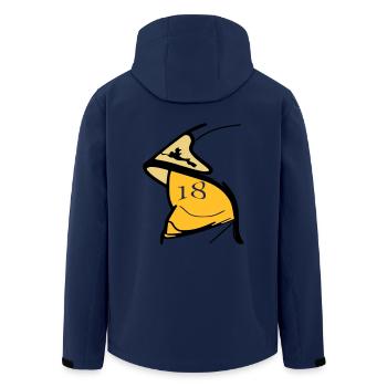 F1 yellow helmet visor 18 - Men’s Recycled Softshell Jacket by Stanley/Stella - navy - Back - AI Model Male 185 light (185cm)