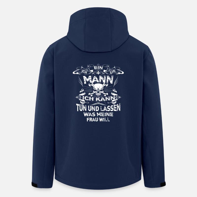 Ich bin ein Mann - Recycelte Männer Softshell-Jacke von Stanley/Stella - Navy