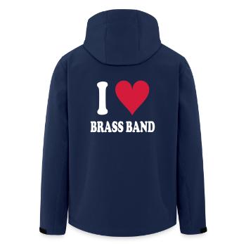 I love Brass Band - Men’s Recycled Softshell Jacket by Stanley/Stella - navy - Back - AI Model Male 185 light (185cm)