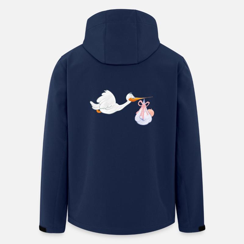 Storch mit Baby - Recycelte Männer Softshell-Jacke von Stanley/Stella - Navy