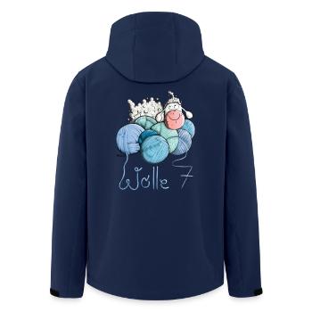 Schaf auf Wolle 7 - Recycelte Männer Softshell-Jacke von Stanley/Stella - Navy - Hinten - AI Model Male 185 light (185cm)