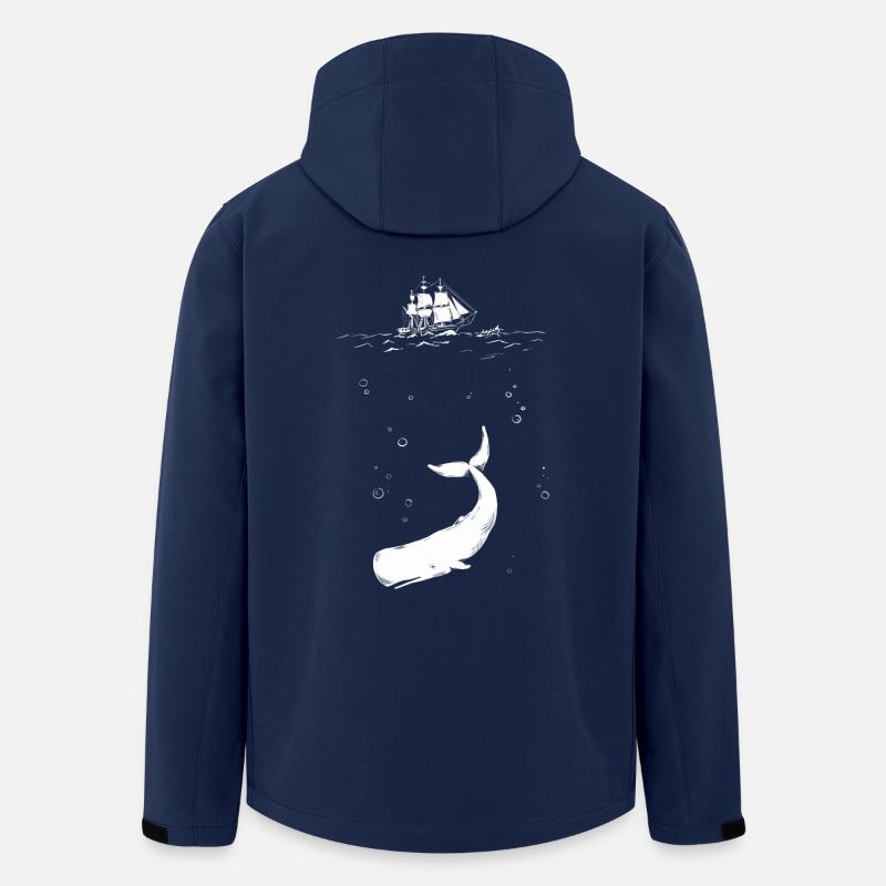 Moby Dick with ship - Men’s Recycled Softshell Jacket by Stanley/Stella - navy