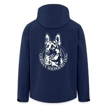 GERMAN SHEPHERD DOG Portrait Hund Wilsigns - Recycelte Männer Softshell-Jacke von Stanley/Stella - Navy - Hinten - AI Model Male 185 light (185cm)