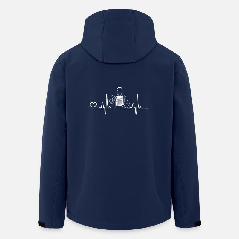 Comptables cadeaux rythme cardiaque - Veste softshell homme en polyester recyclé Stanley/Stella - marine