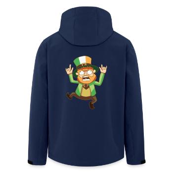 Goblin fable Leprechaun Flag Ireland gift - Men’s Recycled Softshell Jacket by Stanley/Stella - navy - Back - AI Model Male 185 light (185cm)