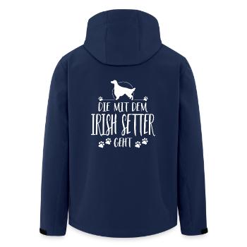 DIE MIT IRISH SETTER GEHT Hunde Spruch Wilsigns - Recycelte Männer Softshell-Jacke von Stanley/Stella - Navy - Hinten - AI Model Male 185 light (185cm)