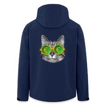 Katzengeldbrille - Recycelte Männer Softshell-Jacke von Stanley/Stella - Navy - Hinten - AI Model Male 185 light (185cm)