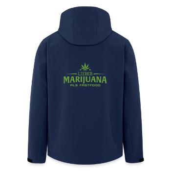 Marijuana - Recycelte Männer Softshell-Jacke von Stanley/Stella - Navy - Hinten - AI Model Male 185 light (185cm)