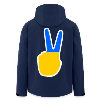 ukraine - Men’s Recycled Softshell Jacket by Stanley/Stella - navy - Back - AI Model Male 185 light (185cm)