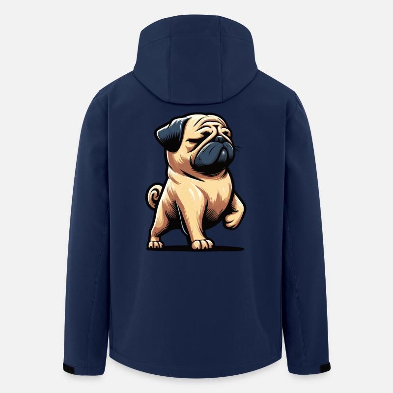 Mops Möpse Mopsbesitzer Mopsliebhaber Mopshalter - Recycelte Männer Softshell-Jacke von Stanley/Stella - Navy