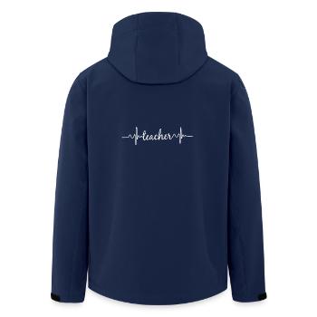 Herzschlag EKG Lehrer Teacher Schule Geschenk - Recycelte Männer Softshell-Jacke von Stanley/Stella - Navy - Hinten - AI Model Male 185 light (185cm)