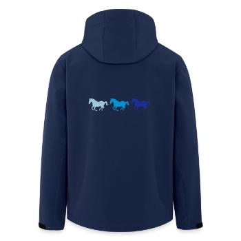 Trois chevaux au galop - Veste softshell homme en polyester recyclé Stanley/Stella - marine - Dos - AI Model Male 185 light (185cm)