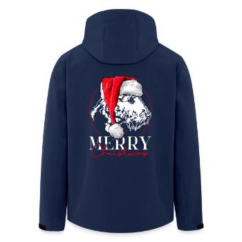 Santa Airedale Terrier Merry Christmas Wilsigns - Men’s Recycled Softshell Jacket by Stanley/Stella - navy - Back - AI Model Male 185 light (185cm)