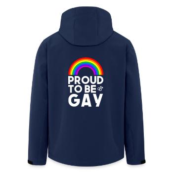 Proud to be gay - Men’s Recycled Softshell Jacket by Stanley/Stella - navy - Back - AI Model Male 185 light (185cm)