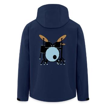 Drums Instrument Gift Idea Music Band - Men’s Recycled Softshell Jacket by Stanley/Stella - navy - Back - AI Model Male 185 light (185cm)