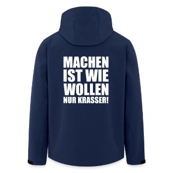 Machen ist wie wollen nur krasser w - Recycelte Männer Softshell-Jacke von Stanley/Stella - Navy - Hinten - AI Model Male 185 light (185cm)