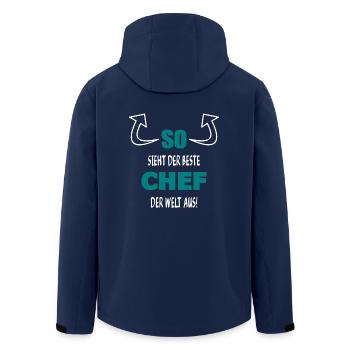 So sieht der beste Chef der Welt aus! - Recycelte Männer Softshell-Jacke von Stanley/Stella - Navy - Hinten - AI Model Male 185 light (185cm)