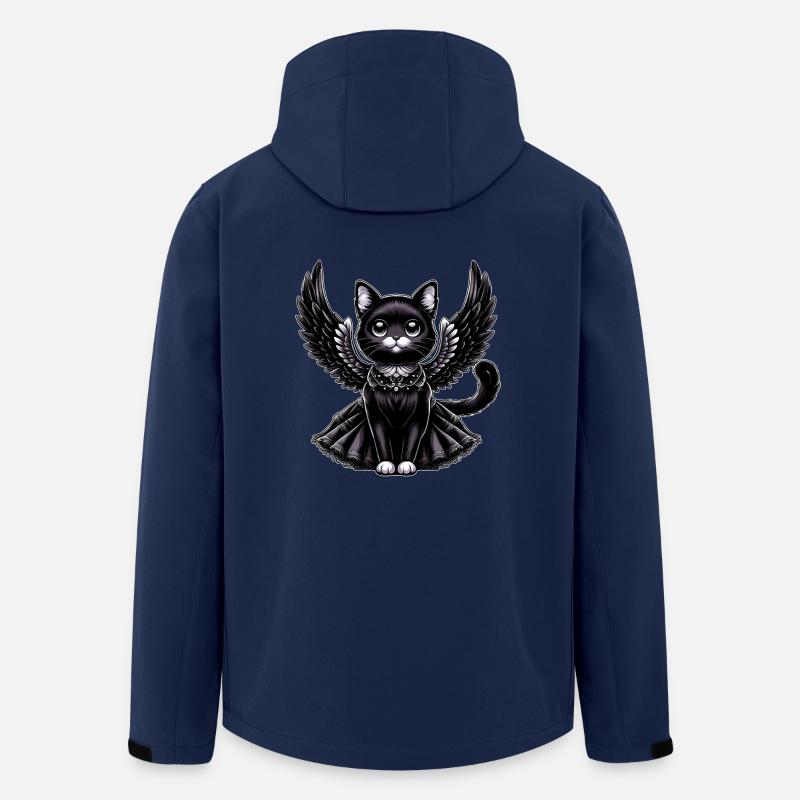 Schwarze Katze Gothic Engel Flügel Barock - Recycelte Männer Softshell-Jacke von Stanley/Stella - Navy