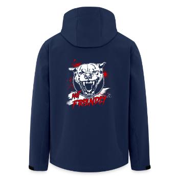 Not Friendly Saying Dogs Dog Wilsigns - Men’s Recycled Softshell Jacket by Stanley/Stella - navy - Back - AI Model Male 185 light (185cm)