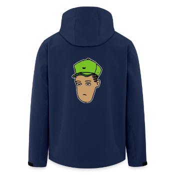 Hip-Hop Head (Stroke) - Men’s Recycled Softshell Jacket by Stanley/Stella - navy - Back - AI Model Male 185 light (185cm)