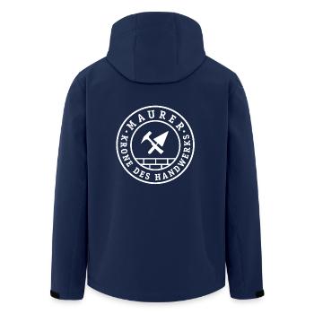Maurer | Handwerk | Krone | Handwerker Baustelle - Recycelte Männer Softshell-Jacke von Stanley/Stella - Navy - Hinten - AI Model Male 185 light (185cm)