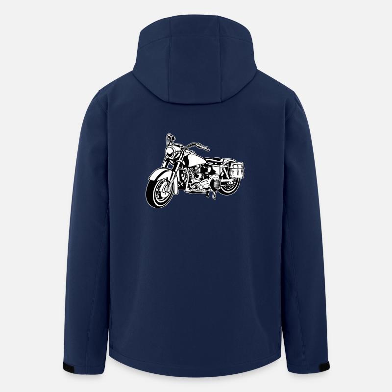 moto Chopper 10_schwarz blanc - Veste softshell homme en polyester recyclé Stanley/Stella - marine