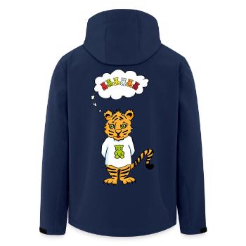 Ourson Gommeux Tigre - Doux et Sauvage - Miam - Veste softshell homme en polyester recyclé Stanley/Stella - marine - Dos - AI Model Male 185 light (185cm)