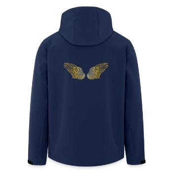 Fluffy Golden Angel Wings - Men’s Recycled Softshell Jacket by Stanley/Stella - navy - Back - AI Model Male 185 light (185cm)