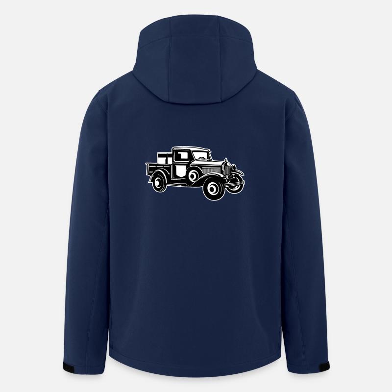 Pickup Oldtimer Truck 01_schwarz weiß - Recycelte Männer Softshell-Jacke von Stanley/Stella - Navy
