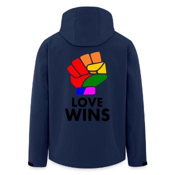 Love wins - Veste softshell homme en polyester recyclé Stanley/Stella - marine - Dos - AI Model Male 185 light (185cm)