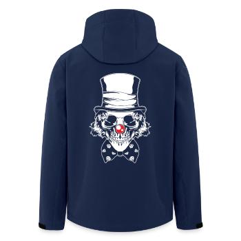 Creepy Clown Skull Head Trick or Treat Halloween - Men’s Recycled Softshell Jacket by Stanley/Stella - navy - Back - AI Model Male 185 light (185cm)