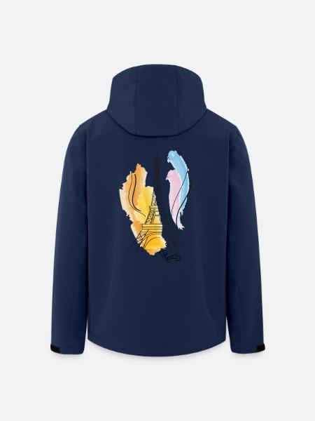 Eiffelturm Zeichnung - Recycelte Männer Softshell-Jacke von Stanley/Stella - Navy