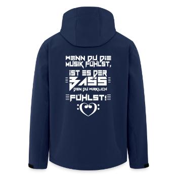 Wenn du Musik fühlst, fühlst du den Bass - Recycelte Männer Softshell-Jacke von Stanley/Stella - Navy - Hinten - AI Model Male 185 light (185cm)