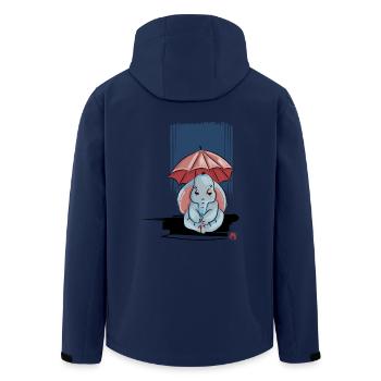 Elephant under his umbrella - Men’s Recycled Softshell Jacket by Stanley/Stella - navy - Back - AI Model Male 185 light (185cm)