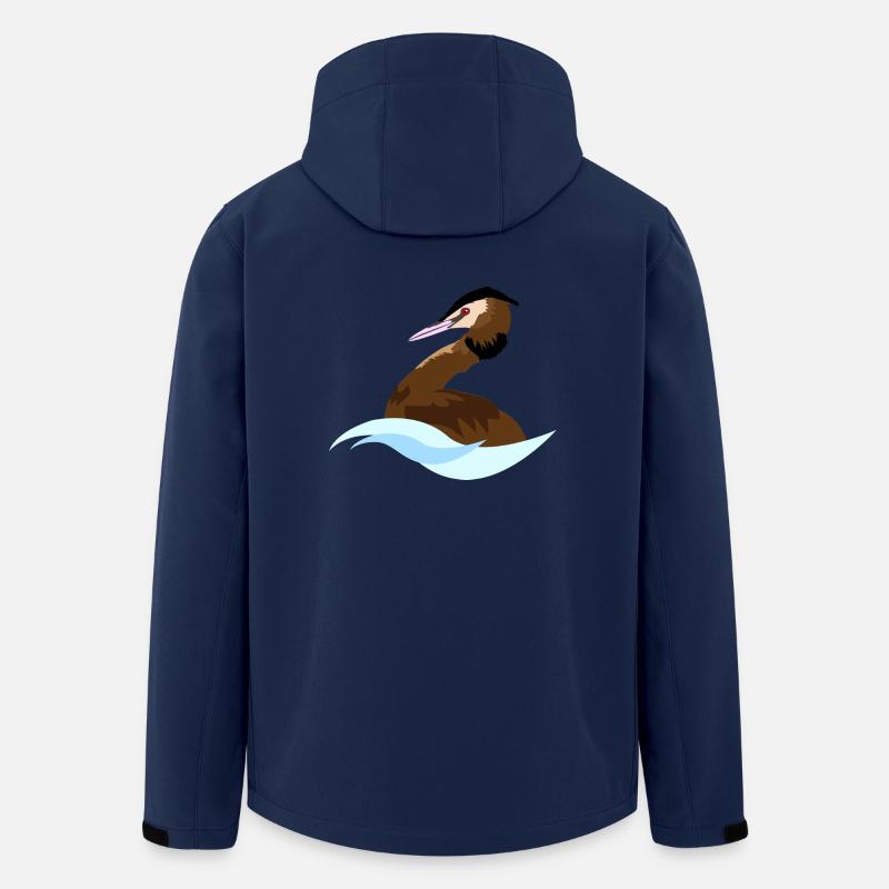 Grèbe huppée logo - Veste softshell homme en polyester recyclé Stanley/Stella - marine