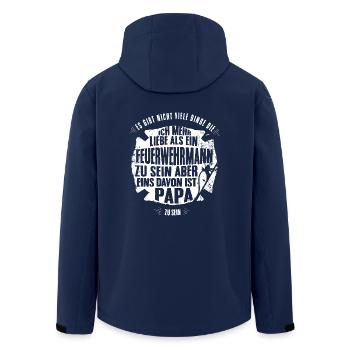 Feuerwehr Papa Tshirt - Recycelte Männer Softshell-Jacke von Stanley/Stella - Navy - Hinten - AI Model Male 185 light (185cm)