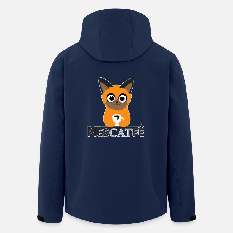 Katze Kaffe Nescatfe Geschenkidee - Recycelte Männer Softshell-Jacke von Stanley/Stella - Navy