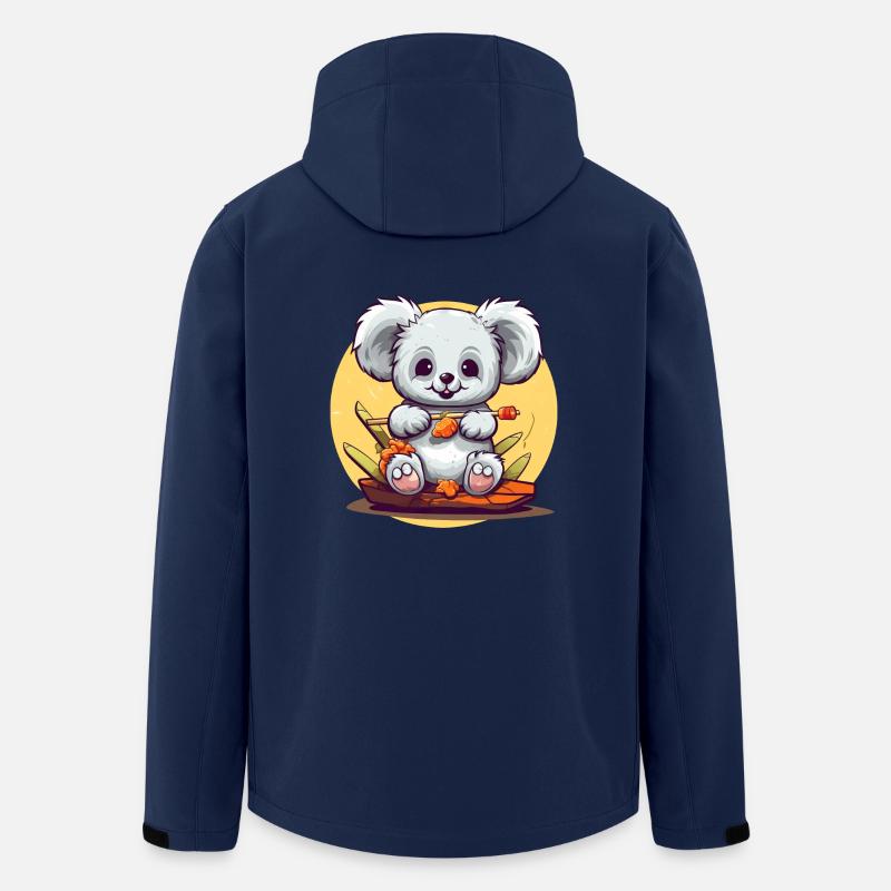 Tollpatschiger Koala mit Sushi - Recycelte Männer Softshell-Jacke von Stanley/Stella - Navy