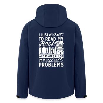 Je veux juste lire ma chemise de livres - Veste softshell homme en polyester recyclé Stanley/Stella - marine - Dos - AI Model Male 185 light (185cm)