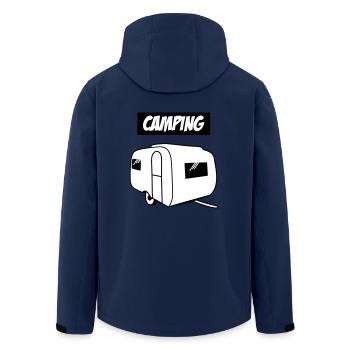 Camping - Recycelte Männer Softshell-Jacke von Stanley/Stella - Navy - Hinten - AI Model Male 185 light (185cm)