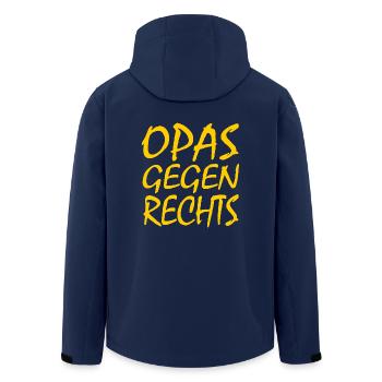 Opas gegen rechts - Recycelte Männer Softshell-Jacke von Stanley/Stella - Navy - Hinten - AI Model Male 185 light (185cm)