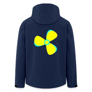 Seefahrer Kapitän Propeller Boot Gelb - Recycelte Männer Softshell-Jacke von Stanley/Stella - Navy - Hinten - AI Model Male 185 light (185cm)