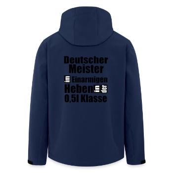 Deutscher Meister Heben 0 5l Klasse Statement Bier - Recycelte Männer Softshell-Jacke von Stanley/Stella - Navy - Hinten - AI Model Male 185 light (185cm)