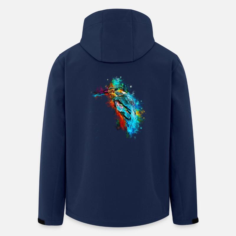 gxp eisvogel kingfisher wasserfarben spritzer - Recycelte Männer Softshell-Jacke von Stanley/Stella - Navy