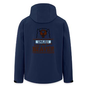 Biber Geschenk - Recycelte Männer Softshell-Jacke von Stanley/Stella - Navy - Hinten - AI Model Male 185 light (185cm)