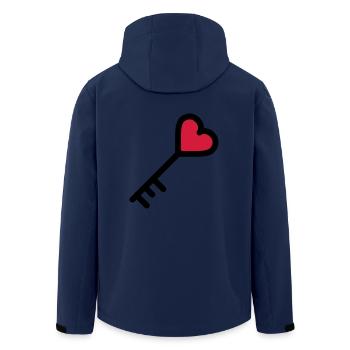 the key to the heart of Valentine's Day - Men’s Recycled Softshell Jacket by Stanley/Stella - navy - Back - AI Model Male 185 light (185cm)
